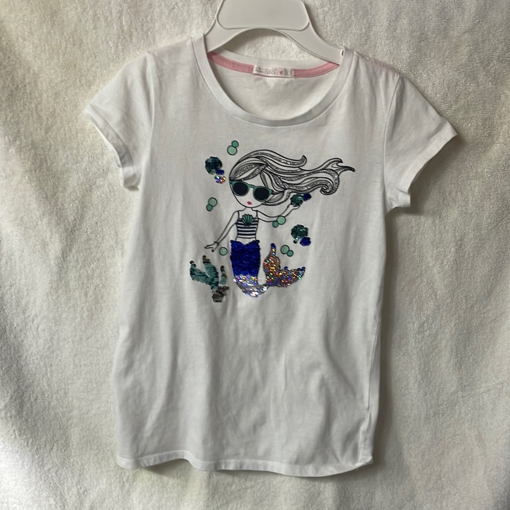 Sunset Place Girl’s Sequin Short Sleeve Top - Size 12